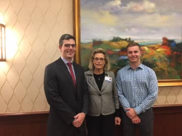 Dr. Alexander McLawhorn, orthopedic surgeon at HSS; Julia Bartholomew, director of marketing at Edgehill; and Justin Clark, PT, DPT and site manager at HSS Sports Rehab in Stamford.