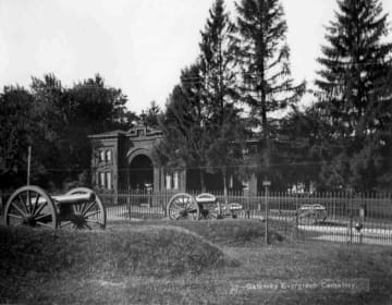 Early photograph of the historic Gettysburg National Cemetery.