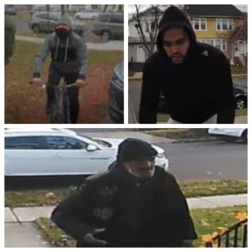 The three men are wanted in a series of thefts from porches in Bloomfield.