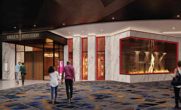 A mock-up of the outside of Hell's Kitchen that will be opening at Foxwoods Resort Casino in summer 2023