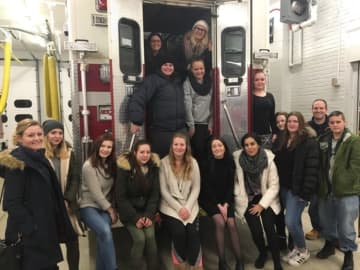 Culture Care Au Pair recently bought a group of young caregivers to the South Salem Firehouse where they got some safety tips and a tour.