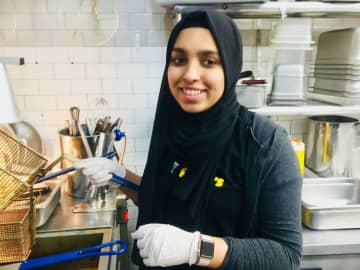 Ayesha Yousuf, 20, sees her hunger as a test of her faith in God. She will fast for 30 days of Ramadan all while working at her family's Route 17 restaurant Phat Platters in Paramus.