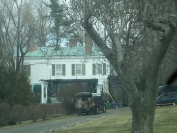 Woody Allen's TV show is being shot at this house in Briarcliff.