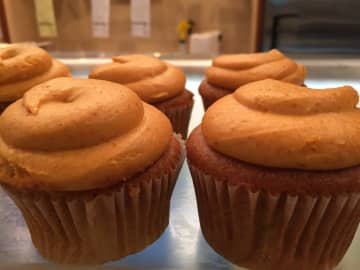Pumpkin cheesecake cupcake are a seasonal special at Mr. Cupcakes in Hackensack and Oradell.