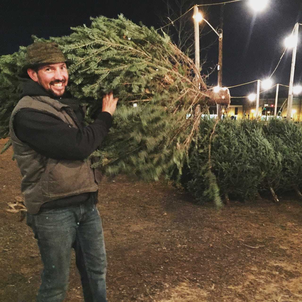 Kris Mcshane is back selling Christmas trees in Teaneck for the 20th year in a row.