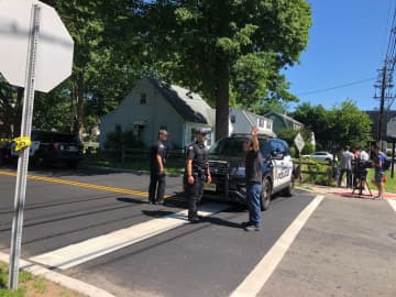 An apartment complex in Leonia was taped off for investigation of a police-involved shooting that left a kidnapping suspect dead early Wednesday morning.