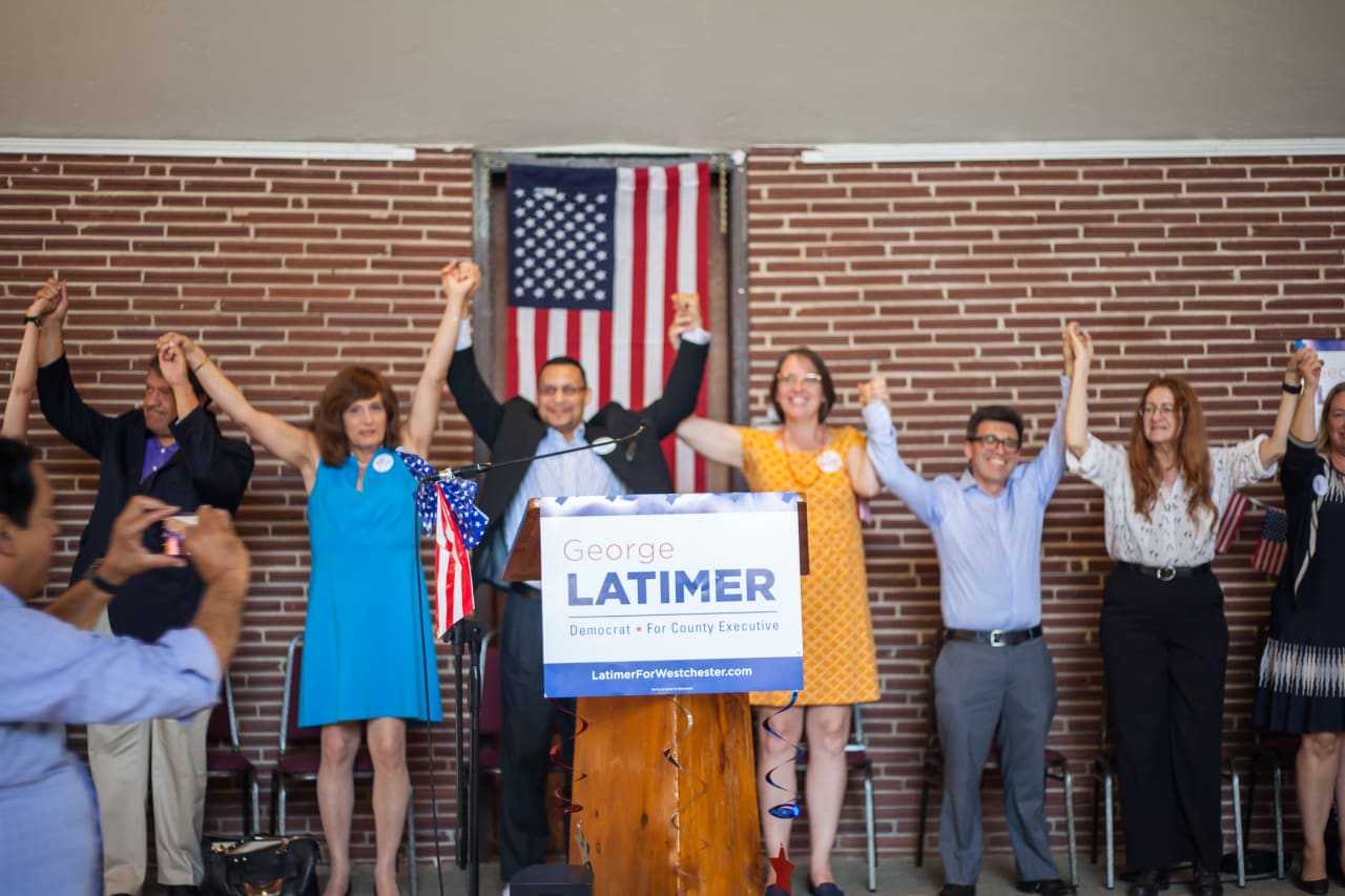 Indivisible Westchester members at a June 2017 rally.