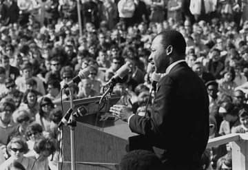Martin Luther King Jr. speaks at an anti-Vietnam demonstration in 1967.