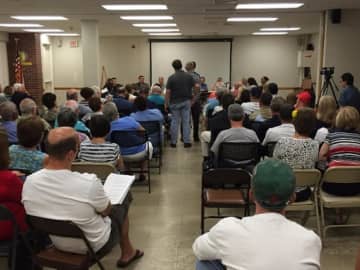 Residents attend a scoping session on a proposed 188-unit apartment complex in Ossining Wednesday.
