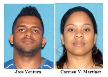 Jose Ventura, 34, and Carmen Y. Martinez, 31, of Newark.