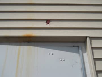 Siding at Pleasant Valley Town Hall was damaged.