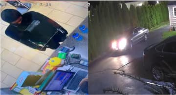 Police provided an image of one of the suspects and of the car the suspects used to flee the scene.