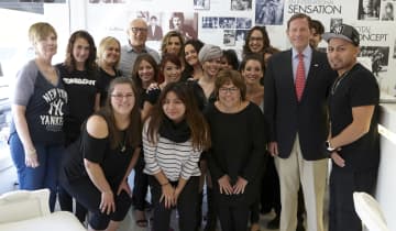 U.S. Sen. Richard Blumenthal visited Ricci’s Salon & Spa in Newtown at its cut-a-thon benefit May 15 for its "Homes For Our Troops" event.