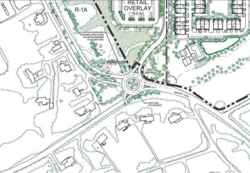 A screen shot that shows Chappaqua Crossing owner Summit/Greenfield's roundabout traffic scenario.
