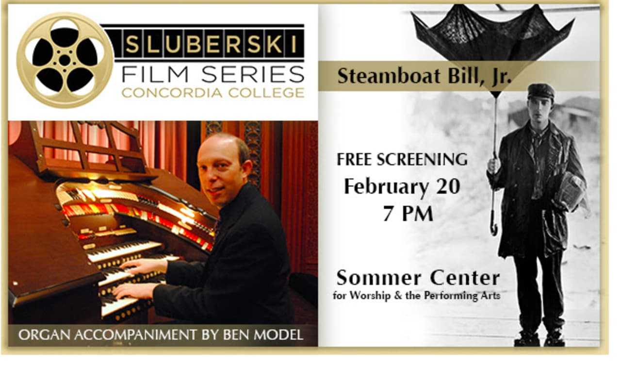 The Sluberski Film Series presents the Buster Keaton silent comedy classic "Steamboat Bill, Jr."