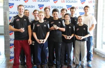 The boys squash team from St. Luke's in New Canaan.