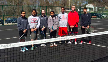 Pompton Lakes students recently volunteered at a Rec Department tennis clinic.