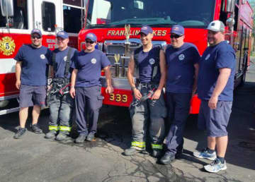 The team of Capt. Jeremy Donch, Lt. Max Chazen, and firefighters Mike Piccoli, Sebby Rollo, Mike Jost and Joe Fitzmaurice won the competition.