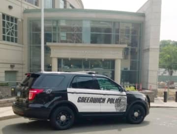 Greenwich Police are searching for two suspects after police pursuit early Friday morning.