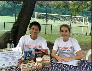 Greenwich High School students Olivia Jones, a senior, and Nicholas Glass, a junior, are Greenwich Jr United Way volunteers.