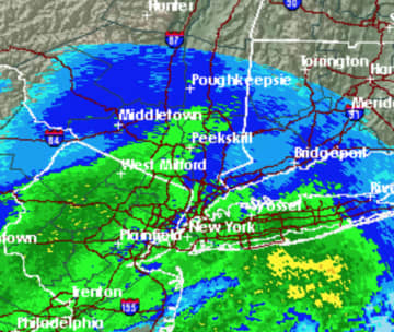 A look at the mixed bag of precipitation moving through the area Monday morning.
