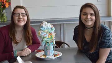 From left, Allie Johnstone of Orange and Taylor Alves of Naugatuck, enjoying a Freak Shake at Cream & Sugar in Bethel
