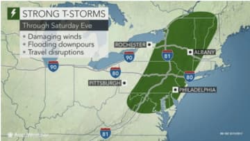 Strong storms could bring damaging winds, flooding downpours and lead to travel disruptions.