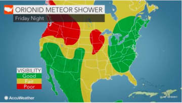 Viewing conditions for the meteor showers overnight Friday into Saturday are good for the Hudson Valley.