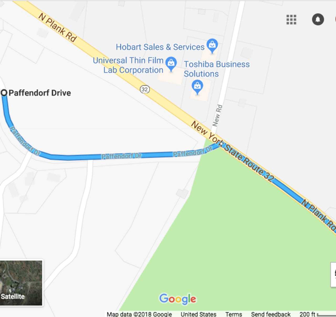 Route 32 (North Plank Road) near the intersection of Paffendorf Drive in the Cronomer Valley section of the Town of Newburgh.