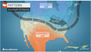 A cold weather pattern will coincide with the start of spring on Tuesday, March 20.