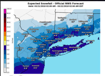Accumulating snow is likely Wednesday with 2 to 4 inches of heavy, wet snow likely for much of the tristate region, and as much to half a foot farther east.