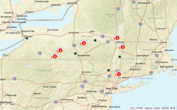 The NYSEG Outage Map on Tuesday afternoon.