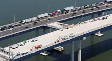 The second span of the Tappan Zee Bridge is scheduled to open next month.