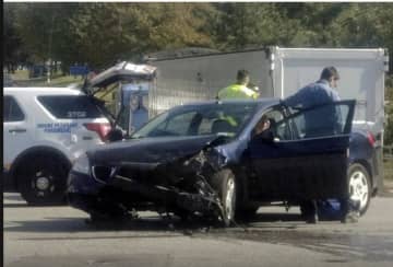 A police chase and crash has closed a major Westchester roadway.