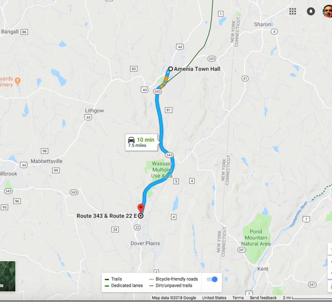 Route 22 in Amenia.