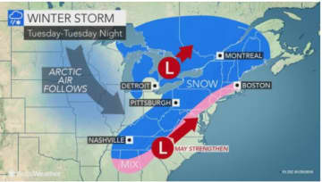 <p>A look at the winter storm system coming on Tuesday, Jan. 29.</p>