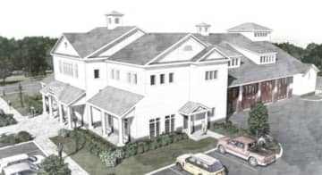 An artist's rendering of the proposed new firehouse in Bedford.
