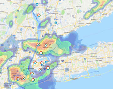 The Con Edison Outage Map as of 4:10 p.m. on Wednesday, July 31.