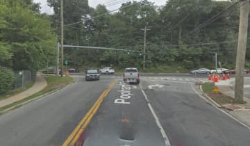 The intersection of Popham Road and Post Road in Scarsdale.