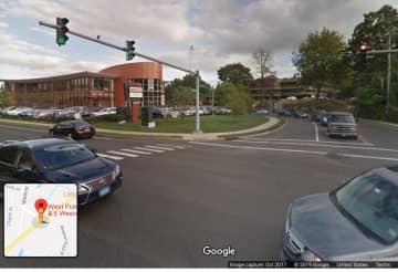 A drunk driver reportedly fell asleep while stopped at this intersection's red light, according to Greenwich Police.