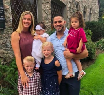 <p>Passaic County&#x27;s Alyssia Angel with her husband, Josh Arnau, and children.</p>