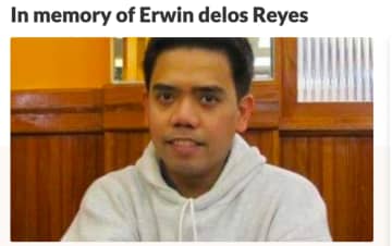 Erwin De Los Reyes passed away on Dec. 30, 2019. He was 44 years old.