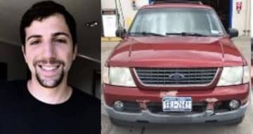 Justin Gottlieb and the vehicle he was driving at the time of his death.