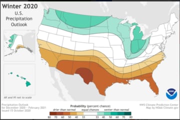A look at NOAA's precipitation outlook for the winter of 2020-21.