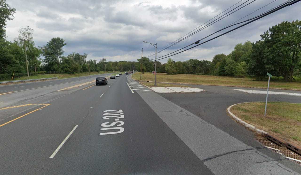 Route 202 near Railroad Ave. in Readington Township