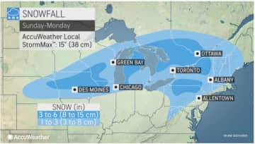 Areas mainly north of I-84 in New York, Connecticut and Massachusetts could see 1 to 3 inches of snowfall. Some parts of northern Pennsylvania, upstate New York, and Vermont could see 3 to 6 inches.