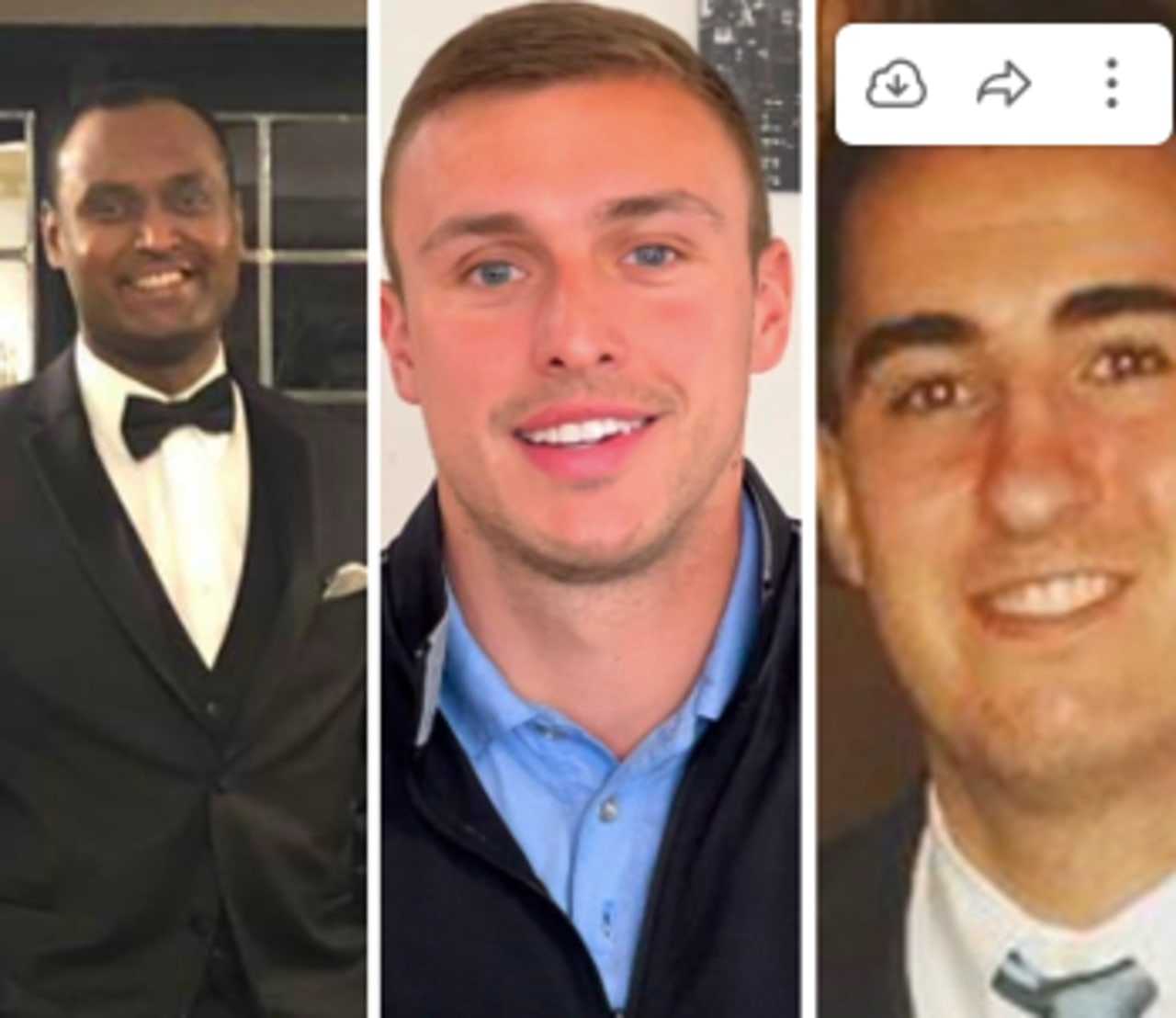 San Diego shooting victims, from left, 
Jatil Kodati, Vincent Gazzani and Alexander Balis