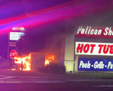 Four people were hospitalized after a fiery Sunday night crash on Route 10 in Morris County, authorities said.