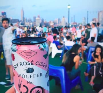 Patrons gather at Pier 13 in Hoboken
