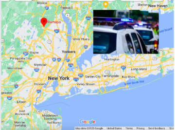 The Long Island attorney arrived in the town of Ramapo (marked in red) on Wednesday, May 31 to meet whom he thought was a 14-year-old girl, the Rockland DA said.
